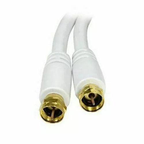 6-feet Coaxial Cable RG-59U 75 Ohms White gold plated connectors.Hi Quality.New