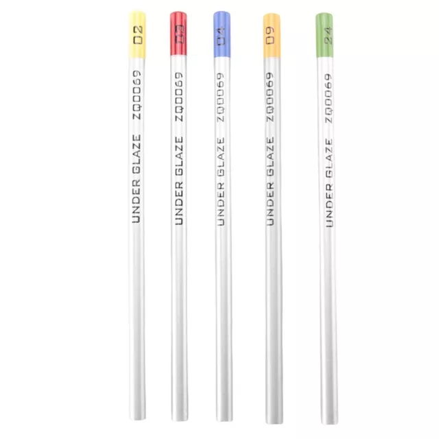 5Pcs Underglaze Pencils for Pottery for Decorating Fused Glass and Under8633