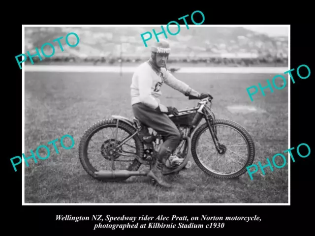 8x6 HISTORIC PHOTO OF WELLINGTON NZ NORTON SPEEDWAY MOTORCYCLE c1930 KILBIRNIE