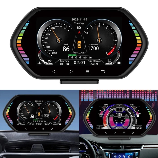 OBEST HUD GPS Per Auto – Tachimetro Digitale Con Velocità, Direzione, Altitudine, Allarme Velocità, Supporto A Ventosa 360°