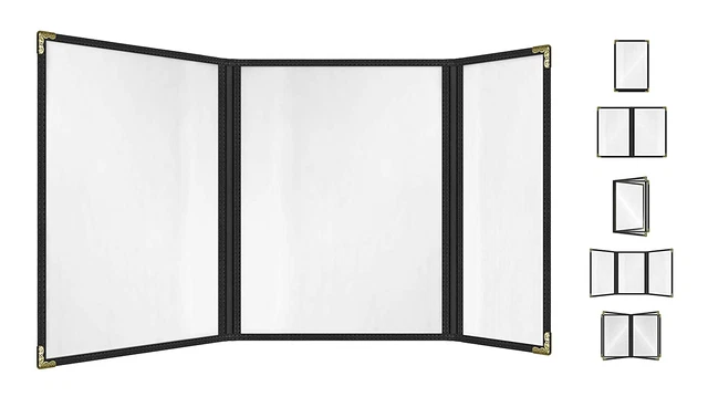 Goodsmart Cafe Style Menu Cover, Double Stitched Edge, Crystal Clear Vinyl, 25 P