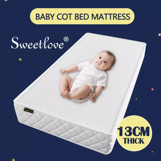 131*69*13CM Bedding Baby Cot Crib Bed Mattress Bonnell Spring Foam PEVA Fabric