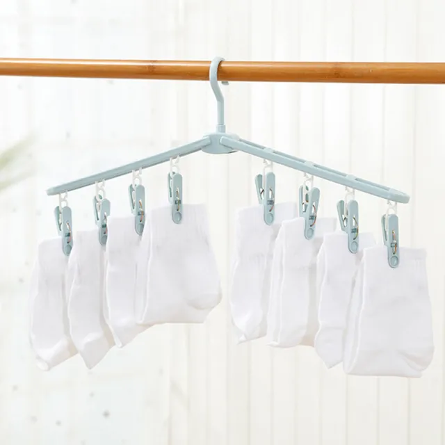 Collapsible Clothes Drying Rack Travel  Shirt Socks Hangers with Clips