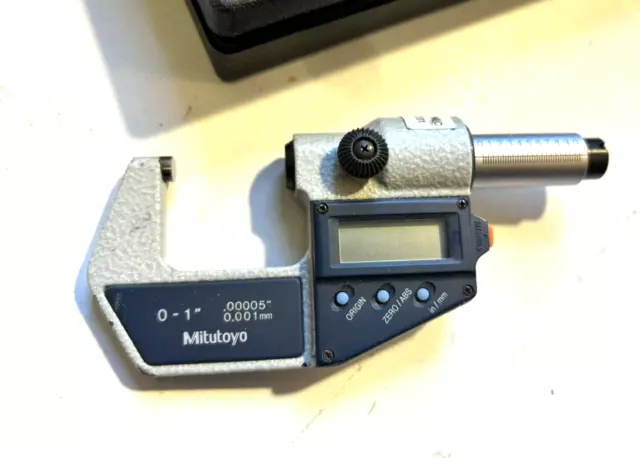 Mitutoyo 293-721-30 Digital Micrometer 0-1" .00005" 0.001mm w/ Case UNTESTED