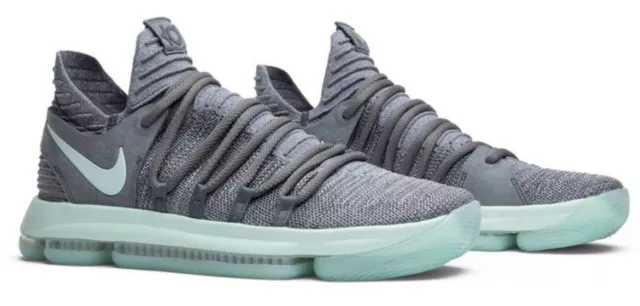 Nike Zoom Kevin Durant Kd 10 X Cool Grey Igloo Mint Green White Size 11C #1017