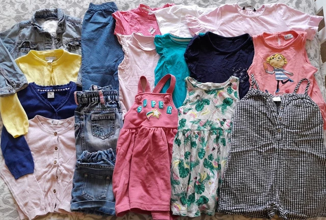 Bundle Of Girls Clothes Age 2-3 Inc Denim Jacket Tops Dresses Cardigans etc