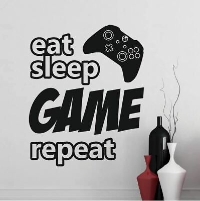 Eat Sleep Game Repeat Xbox Controller Wall Art Sticker (AS10371)