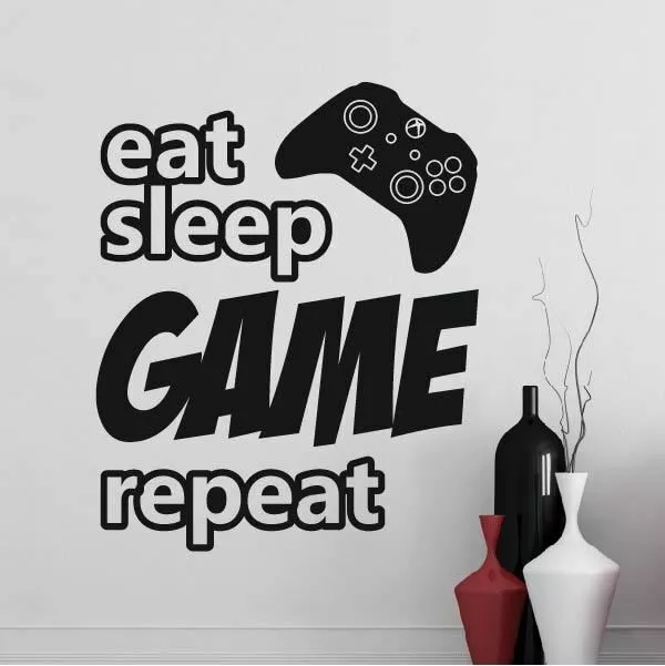 Eat Sleep Gioco Repeat Xbox Controller Muro Adesivo Arte (AS10371)