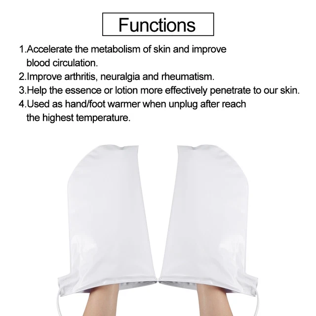 Heated Mitts/Booties Hand Foot SPA Bath For Paraffin Therapy Manicure Waxing ABE