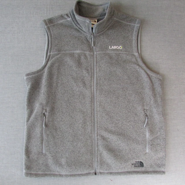 North Face fleece vest XXL grey full zip 2XL sleeveless logo outdoor casual Nice