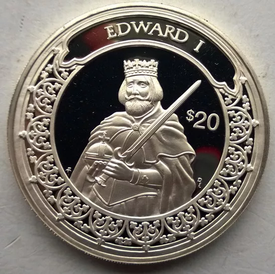 Liberia 1997 Edward I 20 Dollars 1oz Silver Coin,Proof