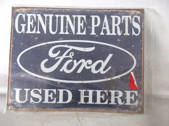 Genuine Ford Parts Used Here Tin Metal Sign, Vintage Look, Auto Car Garage Shop