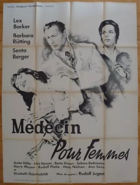 MEDECIN POUR FEMMES Lex Barker 1962 Affiche Originale 120x160 Movie Poster