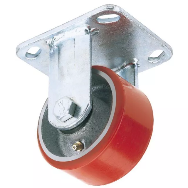 Draper 65528 Fixed Plate Fixing Heavy Duty PUR Wheel 125mm Diameter S.W.L. 300kg