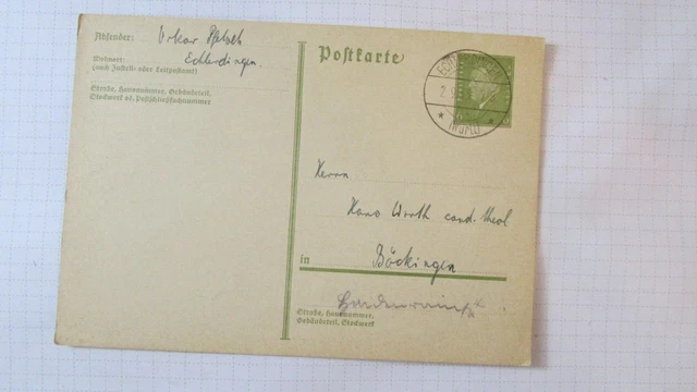 Germania intero stazionario Echterdingen 1933 X6,7