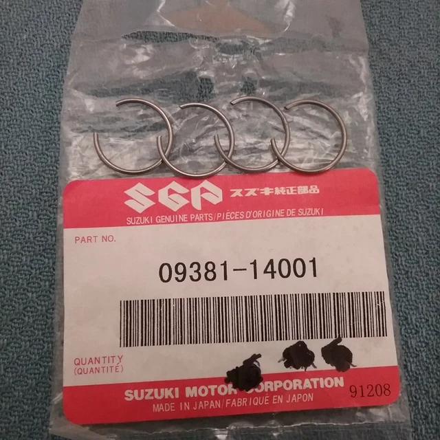 Qty 4 New Suzuki 09381-14001 Piston-Crankshaft Circlip B100P B105P Kt120
