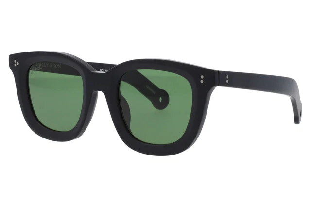 Lunettes De Soleil Hally & Son Hs878 épaisses Noires Acétate Style Rétro - UV400 Fabriqué Italie