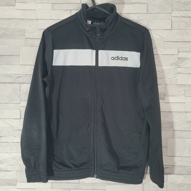 Giacca tuta ADIDAS nera cerniera intera calcio corsa età 10-11 ragazzi ragazze