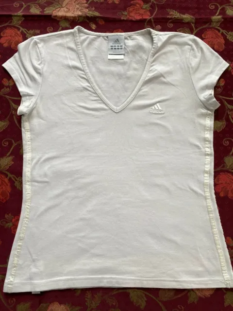 Adidas+T Shirt+Bianco+Tg 42++Original 100%+Reuse++Woman++Vintage