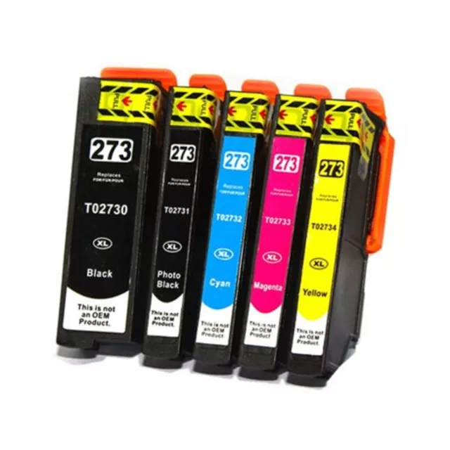 5x Non-OEM Ink Cartridges 273 273XL for Epson XP-510 XP-520 XP-600 XP-610 XP-620