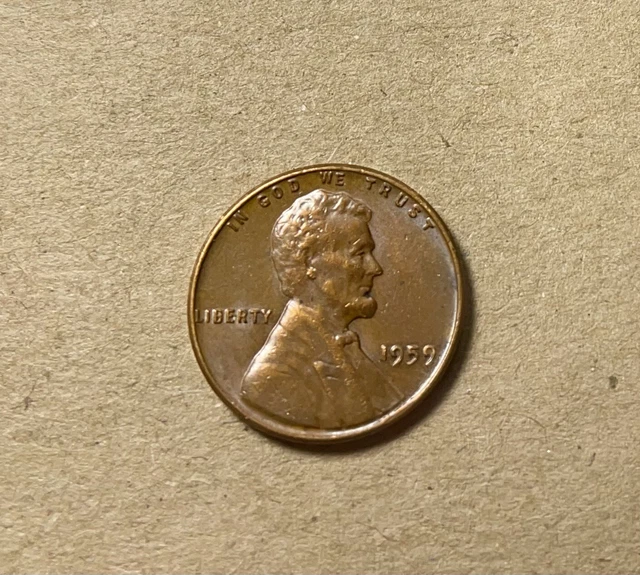 U.S. One Cent Coin (95% Copper Penny Year: 1959)