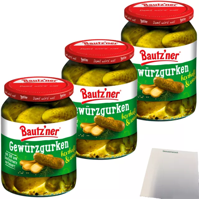 Bautzner Gewürzgurken herzhaft würzig 3er Pack 3x360g ATG usy Block