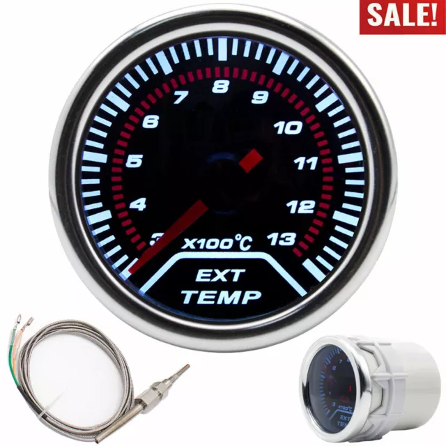 2" 52mm Auto Car LED Exhaust Gas Temperature Temp EGT Gauge Meter Pointer Sensor