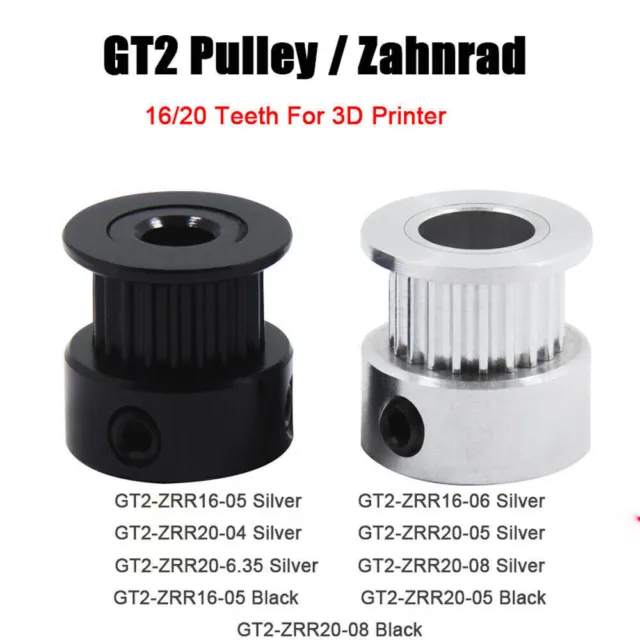 GT2 Zahnrad 2GT 12 16 20 Pulley Riemenscheibe Zahnriemenrad CNC 3D Druck