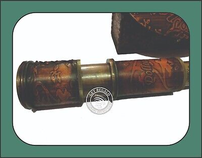 16 inch Vintage Antique Maritime Brass Leather Telescope Pirate Spyglass Scope w