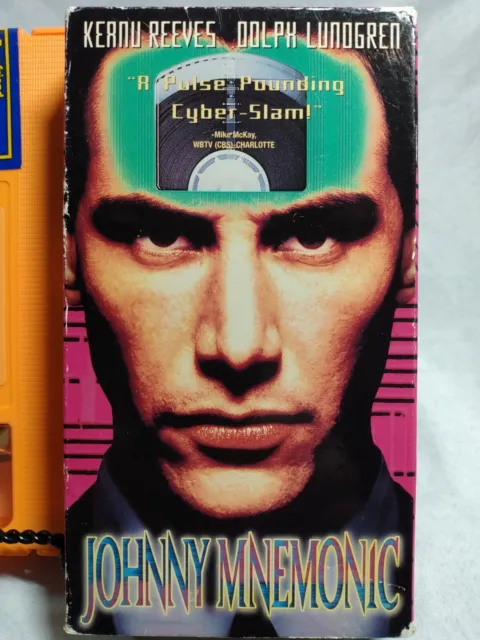 Johnny Mnemonic (VHS,1995) Sci-Fi Keanu Reeves Dolph Lundgren Ice-T, Orange Cart