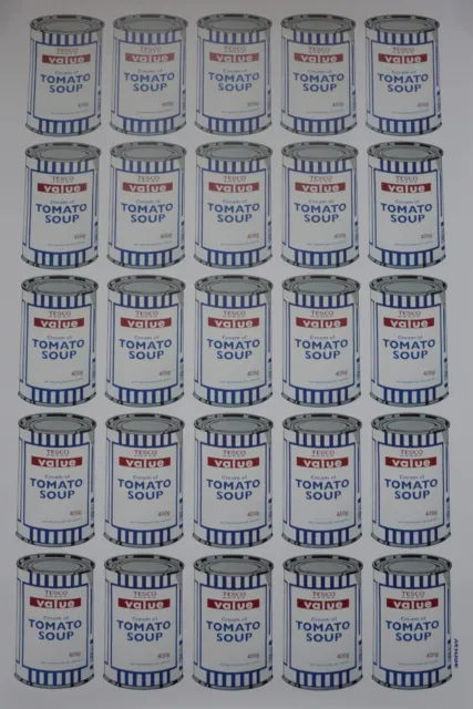 BANKSY, Tesco Soup Cans poster print, original POW,  exc/mint cond.