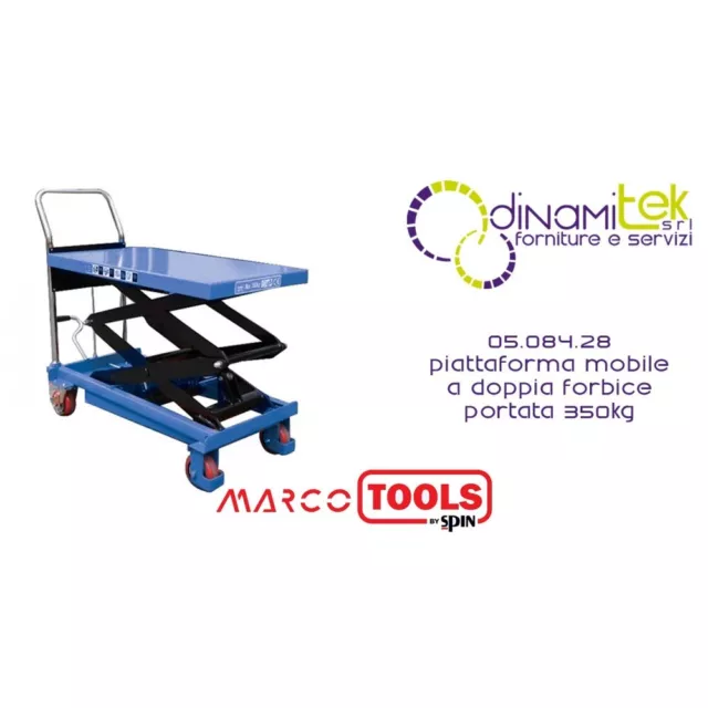 05.084.28 PIATTAFORMA MOBILE A DOPPIA FORBICE portata 350kg SPIN MARCO TOOLS