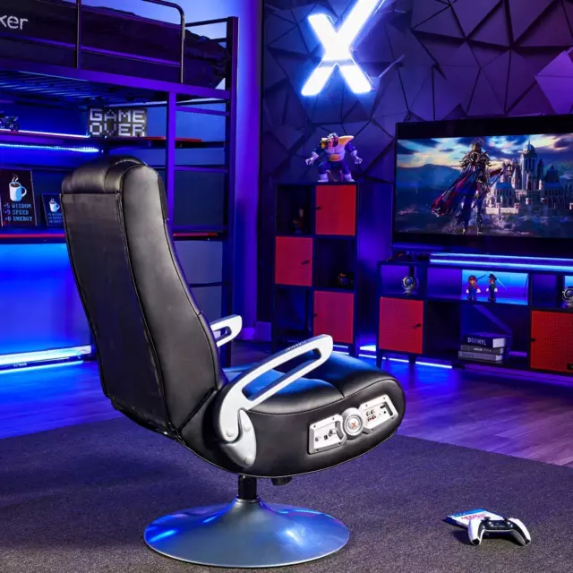 Ergonomic Computer Gaming Swivel Chair 2 Speakers 1 Subwoofer XL Seat Bluetooth