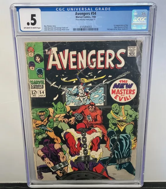 Avengers #54 CGC 0.5! 1st appearance of the New Masters of Evil! 1968!