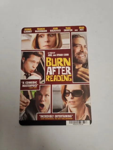 Burn After Reading BLOCKBUSTER SHELF DISPLAY DVD BACKER CARD ONLY 5.5"X8"