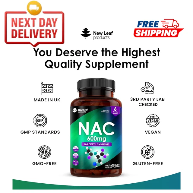 Nac N Acetyl Cysteine 600g 180 Capsules Preiu Nac Suppleent - View #3