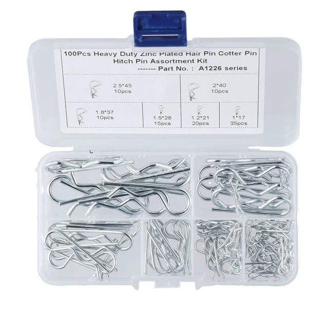 Welle R Clips Verriegelung von Cotter Pins Haar-Pin-Set Sortiment Kit