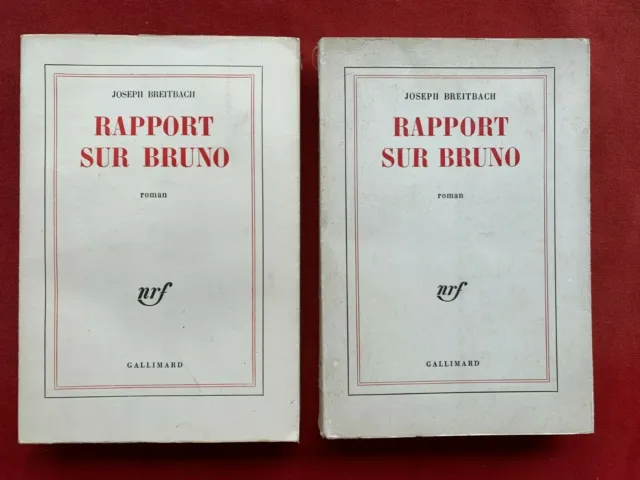 Litterature - Edition Nrf Gallimard - Lot De 2 Livres - Rapport Sur Bruno - Eo