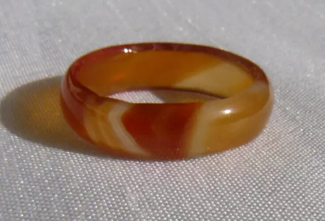 Achat-Ring, rotbräunlich, markant, gewölbt, Gr. 56 (17,9 mm Ø), Halbedelstein
