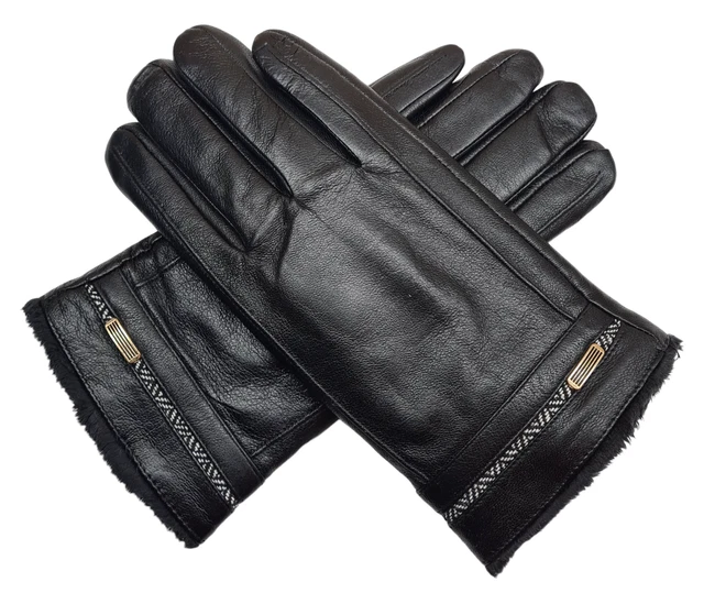 Hommes Premium Doublure Polaire Douce Véritable Cuir