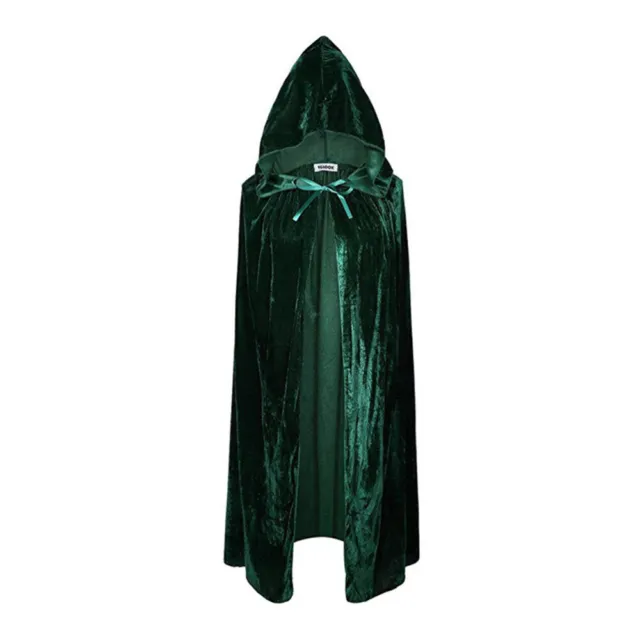 Abito con cappuccio unisex Halloween mantello da strega mago mantello cosplay maschera costume