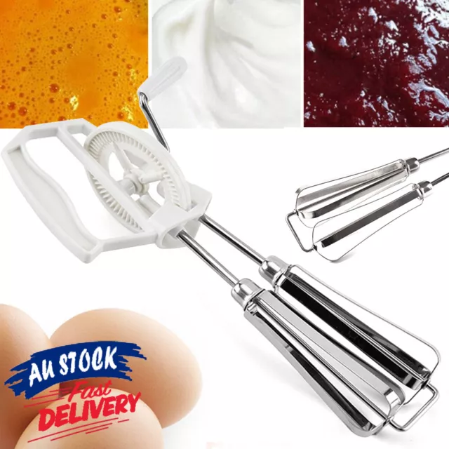 New Rotary Egg Beater Cooking Tool Stainless Steel Hand Egg Whish Mixer