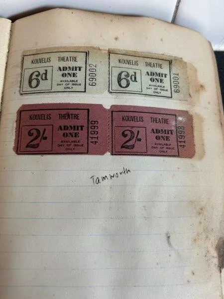 Kouvelis Theatre Tamworth NSW 1930s/40s unused theatre tickets - RARE (4)