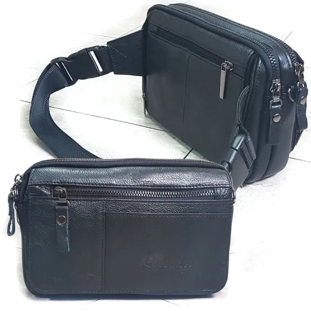 NEW Leather Fanny Waist Pack Messenger Shoulder Bag Passport Travel Bag