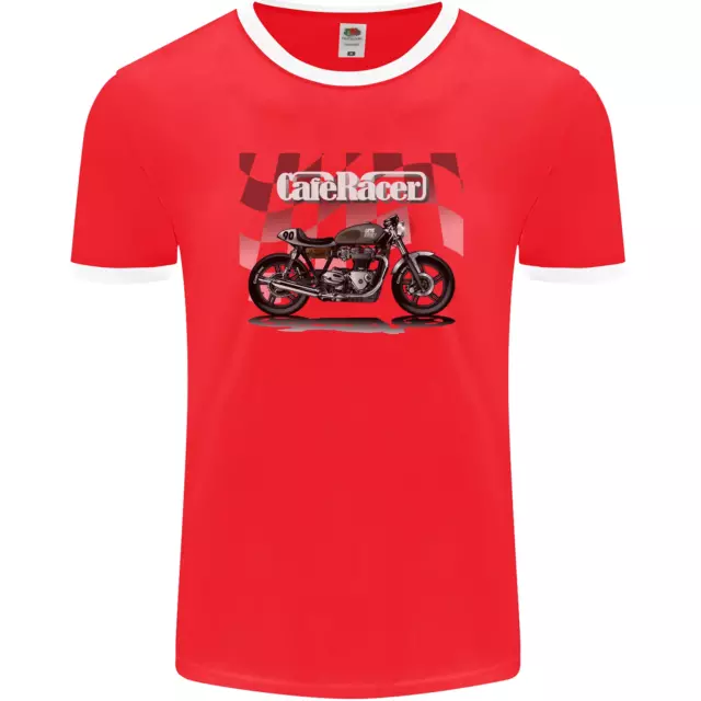 Cafe Racer Motorbike Motorcycle Biker Mens Ringer T-Shirt FotL