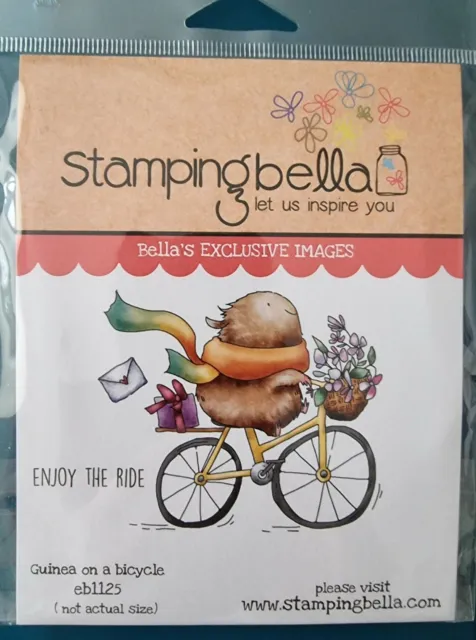 Stamping Bella - Guinea Pig on a Bicycle rubber stamp set