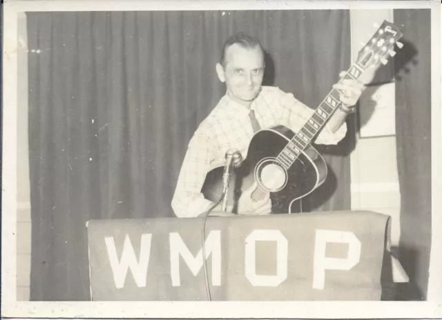 Guitar Player Photograph WMOP Ocala Florida Radio 1950s AM FM Music 5 x 6 7/8