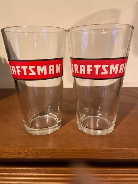 Set of 2 Craftsman Tools Drinking Glasses Barware 12oz Excellent Condition