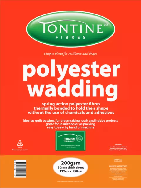 200gsm Tontine PrePacked Polyester Wadding/Batting