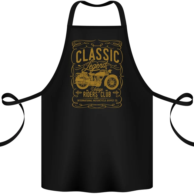 Classic Legend Riders Club Motorbike Biker Cotton Apron 100% Organic